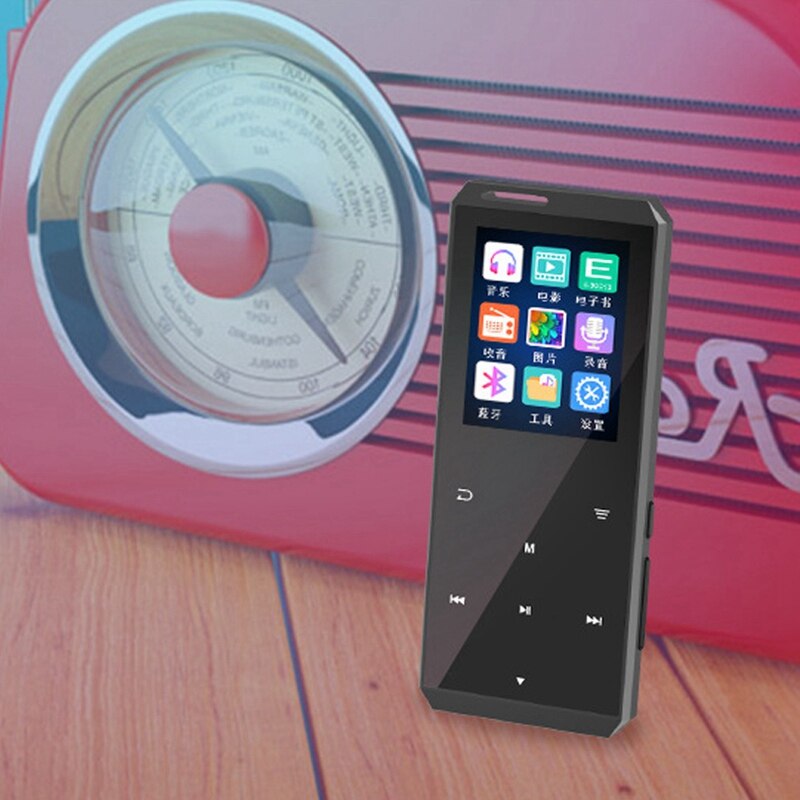 Bluetooth Lernen Englisch Sport Presse Spieler MP4 Musik Medien Spieler 1,8 Zoll Tragbare Mini FM Radio