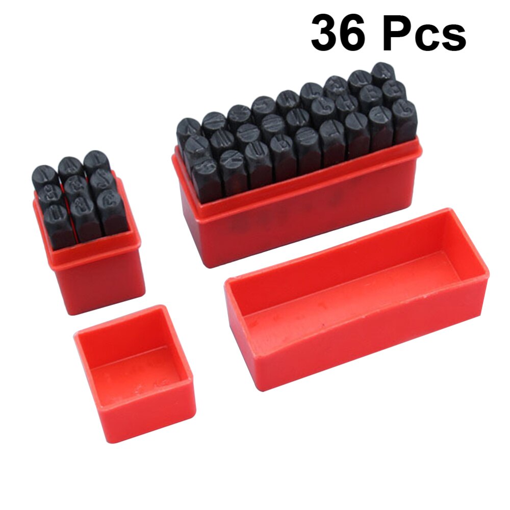 36PCS Letters Number Steel Seal Carbon Steel Stamp Dies Leather Carving Letter Punch Alphanumeric Number Leather Stamper for Par