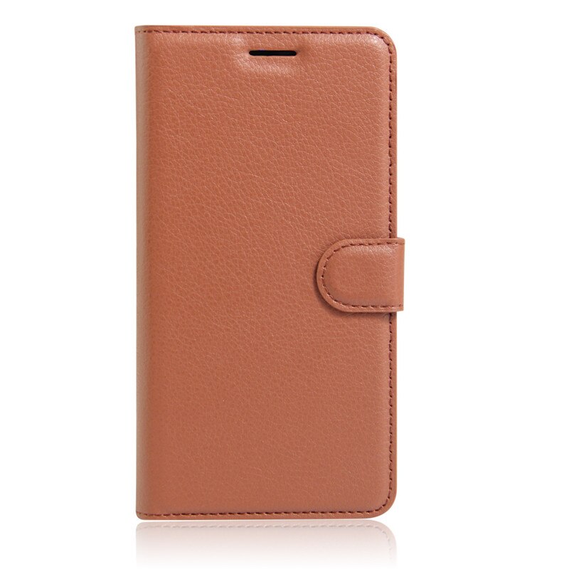 Funda trasera de cuero PU de lujo para ZTE A510 funda para ZTE Blade A510 A 510 funda protectora abatible bolsa de piel con ranuras: Marrón