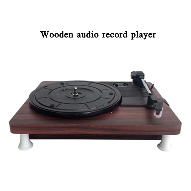 Record player wooden stereo record player antique vinyl small record player PVC flat phonograph retro stereo player