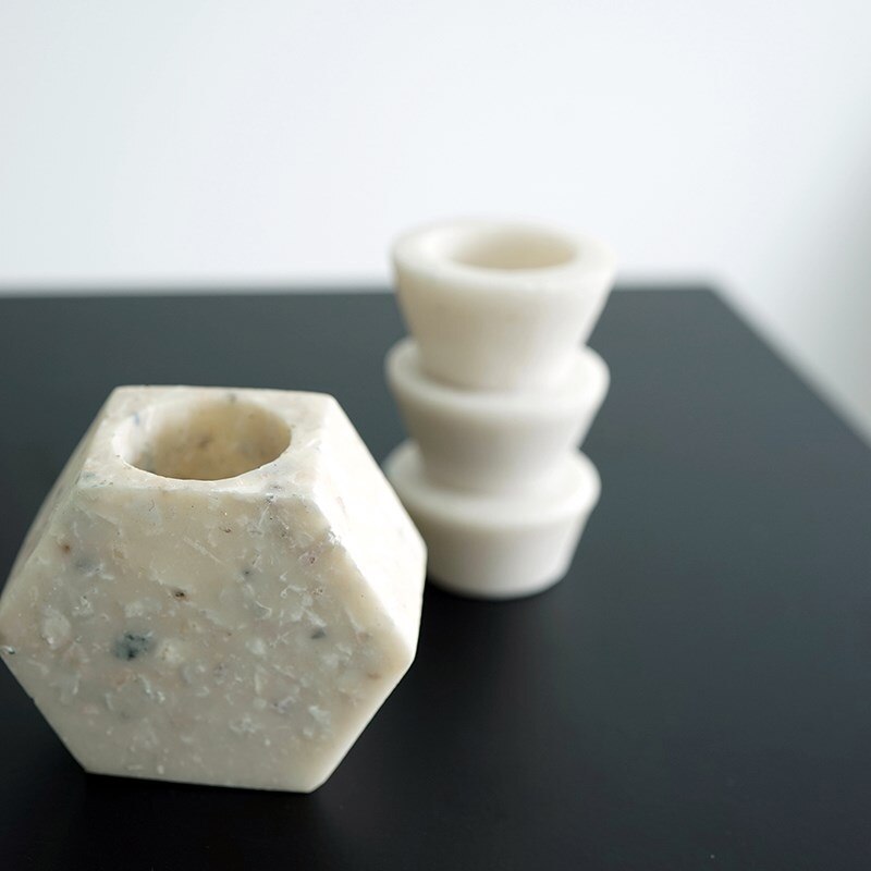 Terrazzo Kaarshouder Siliconen Mallen Beton Kandelaar Mold Kaars Insert Mallen Theelichthouder Mold