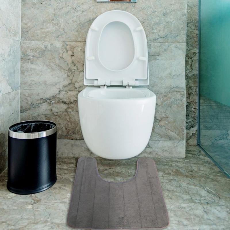 1PC Bathroom Mat Set U-Shape Bathroom Carpet Simple Toilet Rugs Non-Slip WC Mat High Water Absorbent Bath Rugs