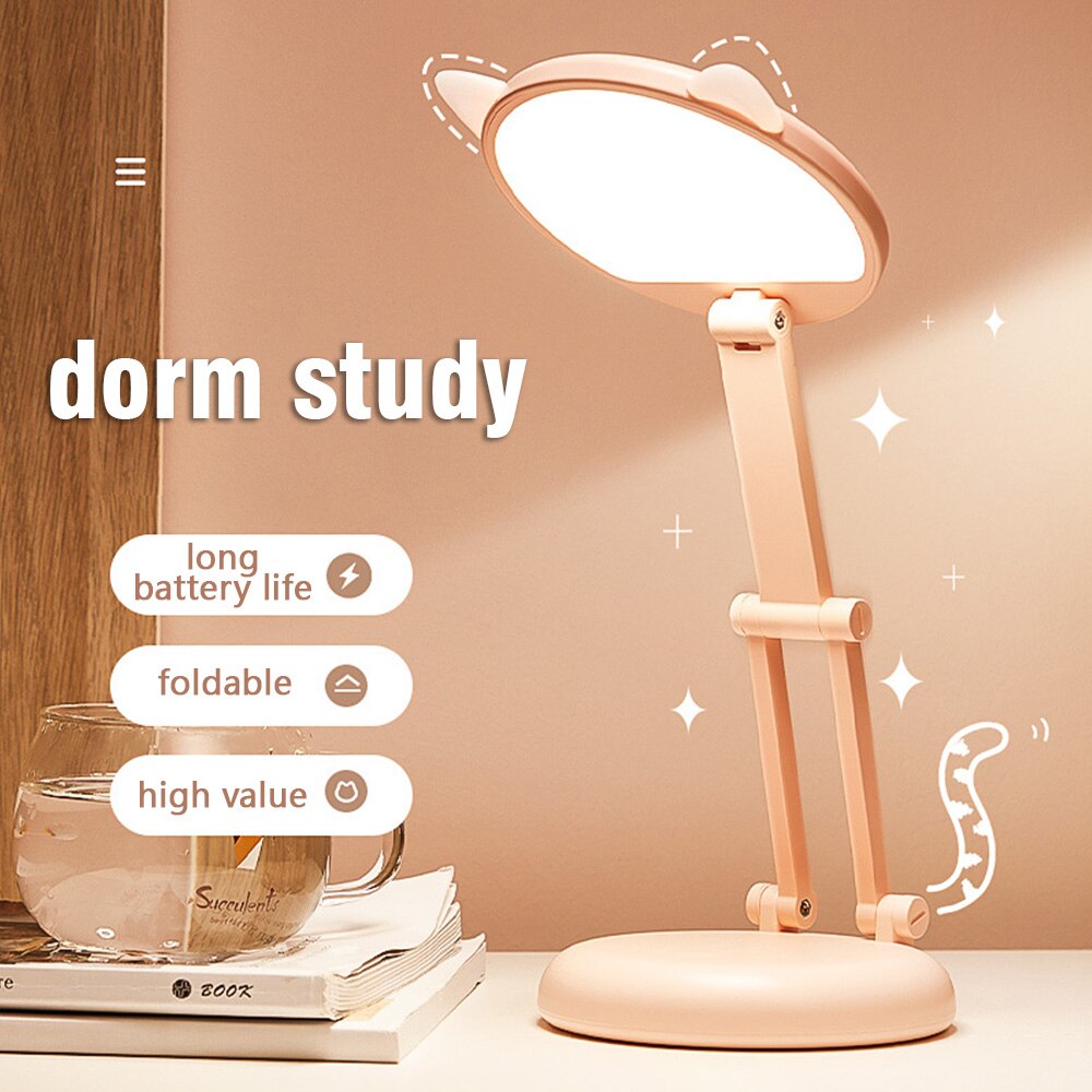 Leuke Led Bureaulamp Helderheid Verstelbare Opvouwbare Led Desktop Lamp Oogbescherming Nachtlampje Kinderen Kids Leuke Leeslamp