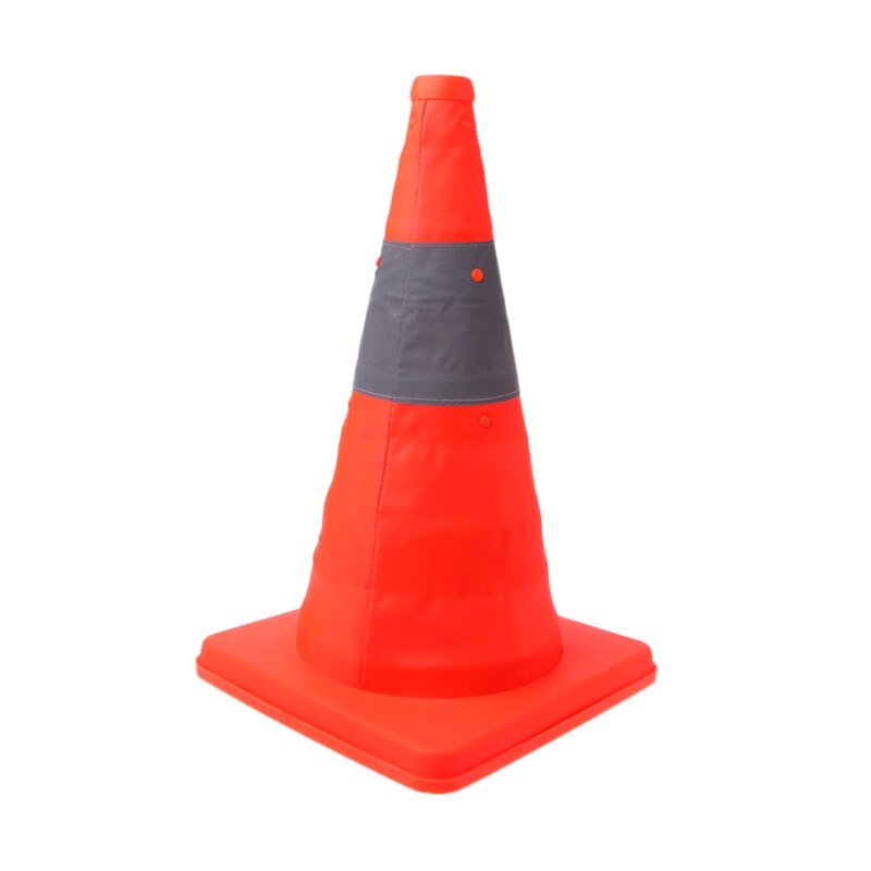 Señal de advertencia de seguridad vial plegable de 42cm, cono de tráfico, cinta reflectante naranja