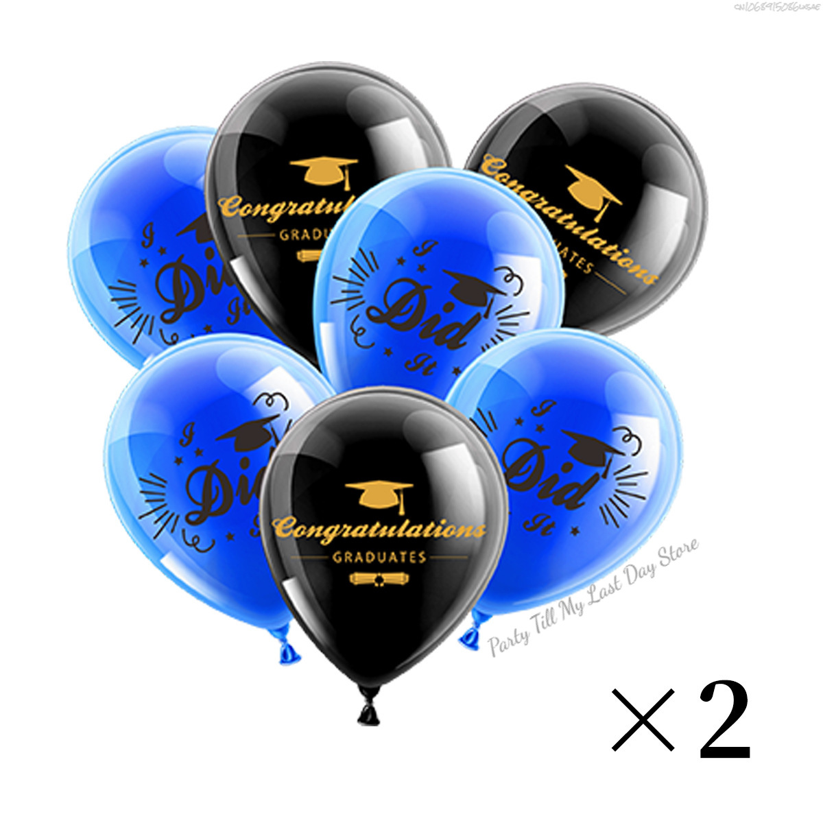 14 stk. lykønskningballoner guld sort latexballon med konfetti dimissionsfest dekoration tilbehør dimittend: Agat