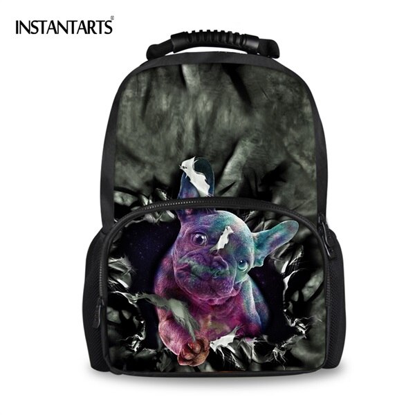 INSTANTARTS Cute 3D Galaxy Dog Husky Printing Felt Backpacks For Teenagers Boys Girls Casual Schoolbag Travel Laptop Rucksacks: CC3310A