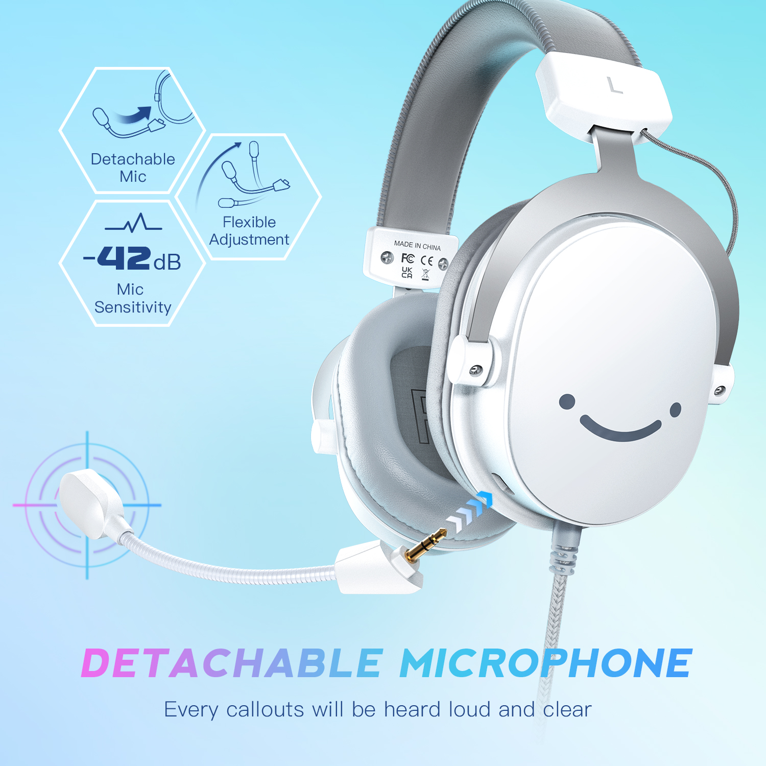Zestaw słuchawkowy FIFINE USB do gier z dźwiękiem przestrzennym 7.1/gniazdem 3,5 mm/mikrofonem, przewodowe słuchawki nauszne do komputera PC PS4/5 Xbox Ampligame H9W