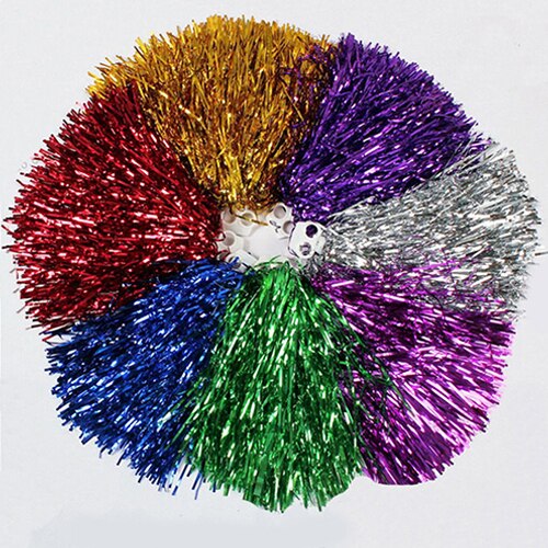 1Pc Metallic Cheerleader Cheer Cheerleading Dance Party Team Match Sports Pom Poms