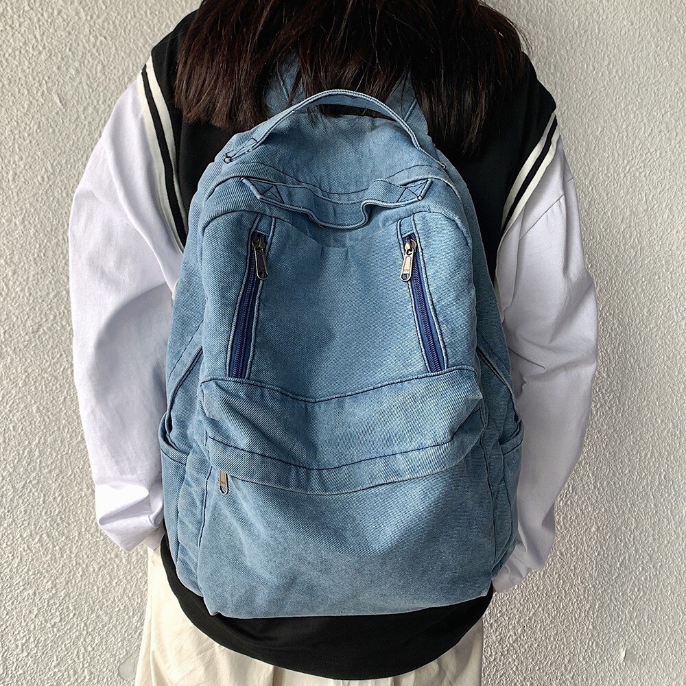 2021 New Denim Women zaino zaino da viaggio retrò zaino di grande capacità borse da scuola per studenti universitari per ragazze adolescenti Rugtas