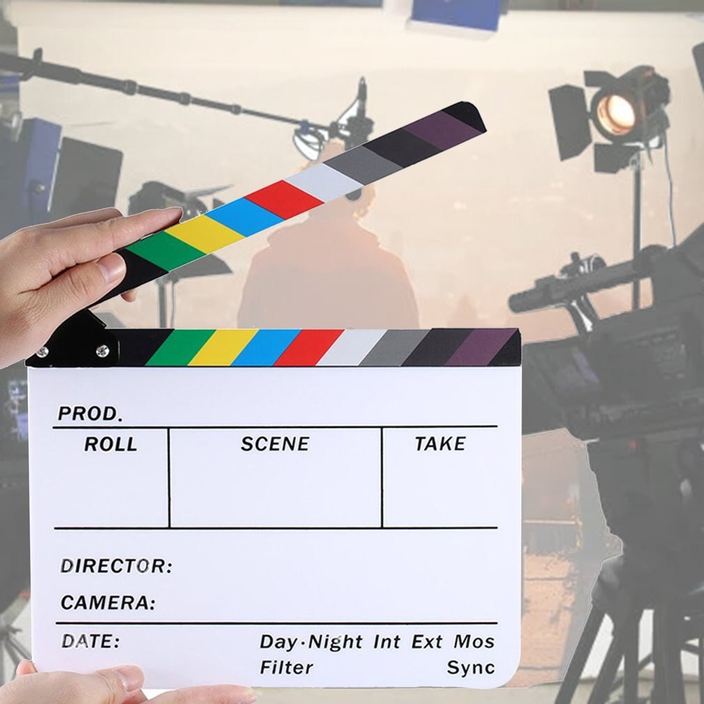 Director Video Scene Clapperboard Clapper Board Acrylic Director TV Movie Film Action Slate Clap Handmade Cut Prop
