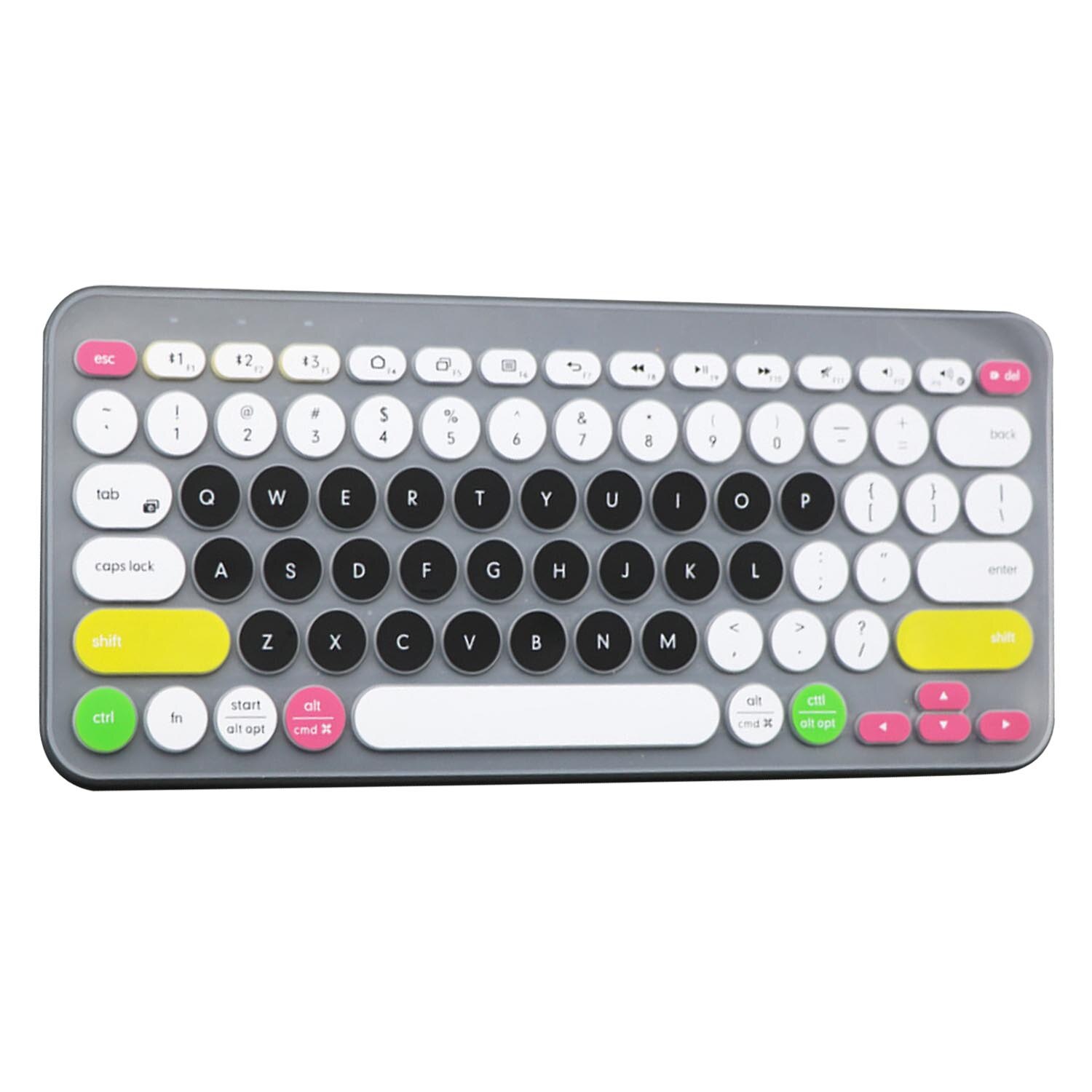 Besegad farverig laptop silikone tastatur cover hud klistermærke beskytter til logitech  k380 bluetooth tastatur: Stil a