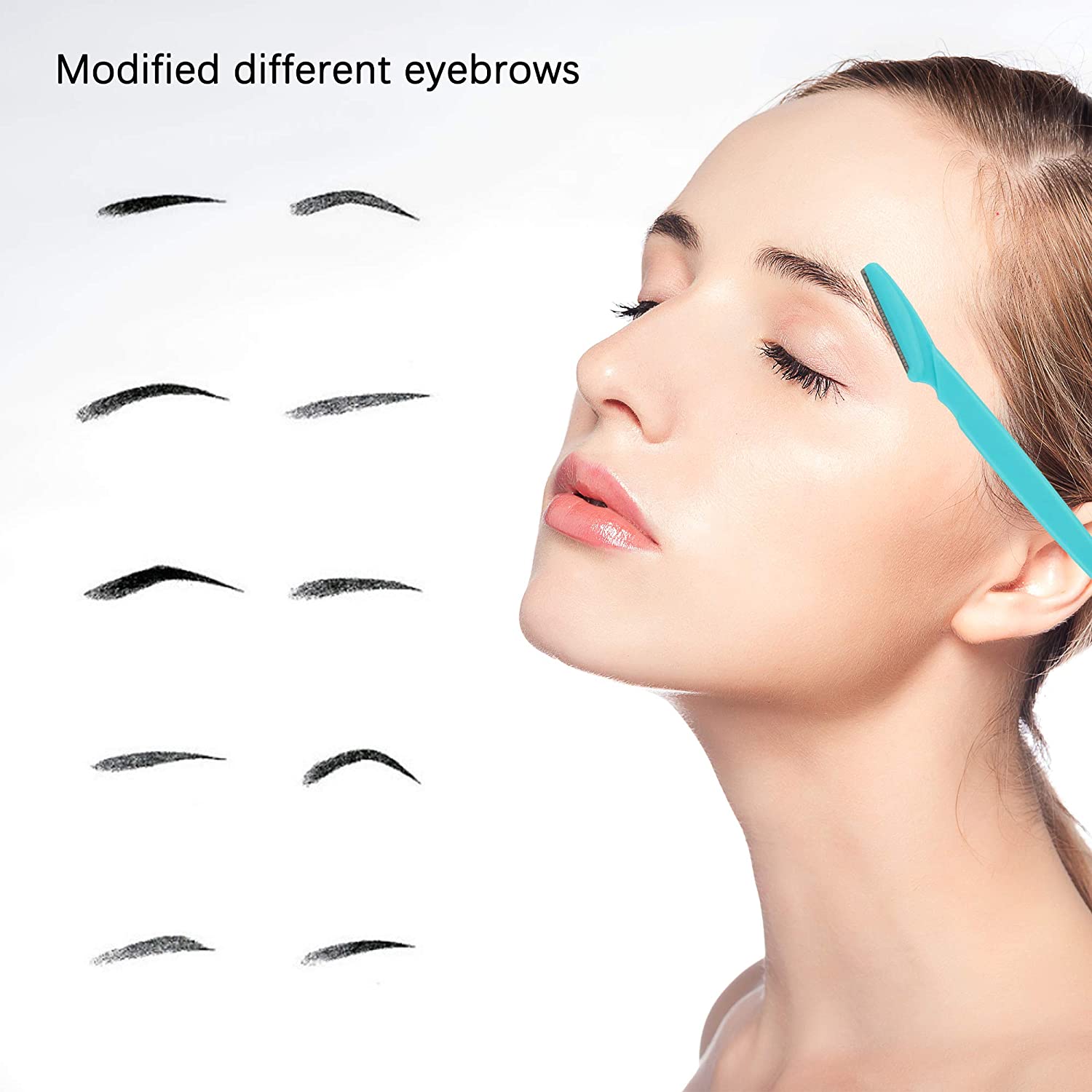 10 Stuks Wenkbrauw Trimmer Blade Scheerapparaat Draagbare Gezicht Scheermes Eye Brow Epileren Ontharing Snijders Veiligheid Scheermes Vrouw Make-Up