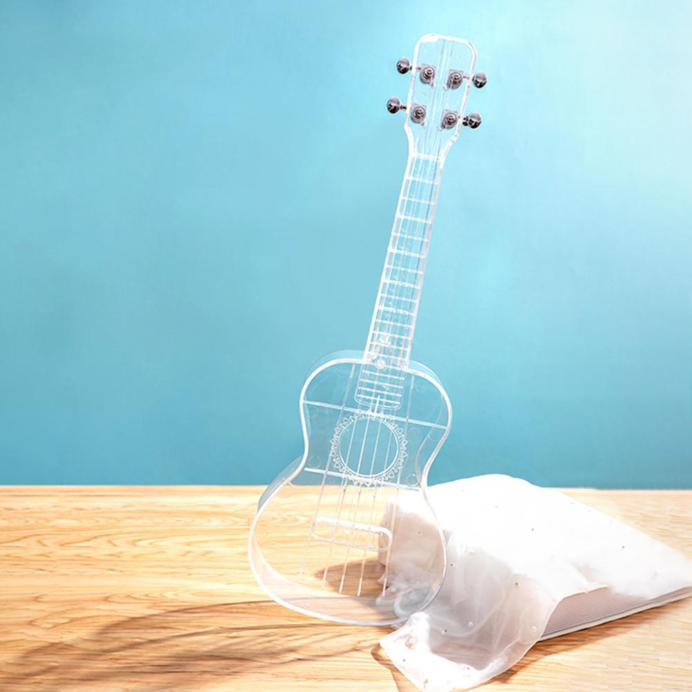 23 tommer gennemsigtig ukulele vandtæt udendørs hawaiiansk lille guitar ukulele musikinstrument guitar ukelele: Gennemsigtig