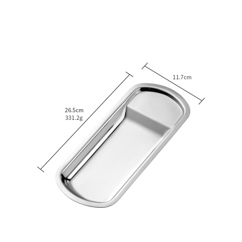 1pc Snack Platte Metall Rechteck Platten Gold Brot murmeln Geschirr Mischen Obst Süßigkeiten Nachtisch Erzähler Regenbogen Handtuch Serviette Tablett Party: Silber--1pc