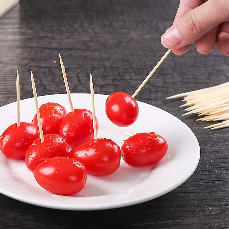 3500Pcs! Natuurlijke Bamboe Tandenstoker Wegwerp Tweekoppige Zahnstocher Tandenstokers Voor Bar Restaurant Thuis Fruit Tand Sticks