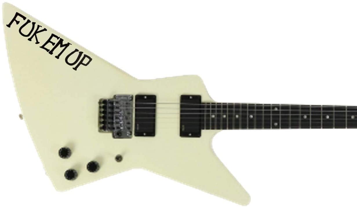 Fuk Em Up Sticker Vinyl Guitarra Guitar: Black