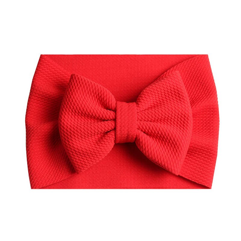 groß Bowknot Baby Mädchen Stirnband Einfarbig Elastische Stirnbänder Haar Bands Für Mädchen freundlicher freundlicher Turban Baby Haar Zubehör: rot