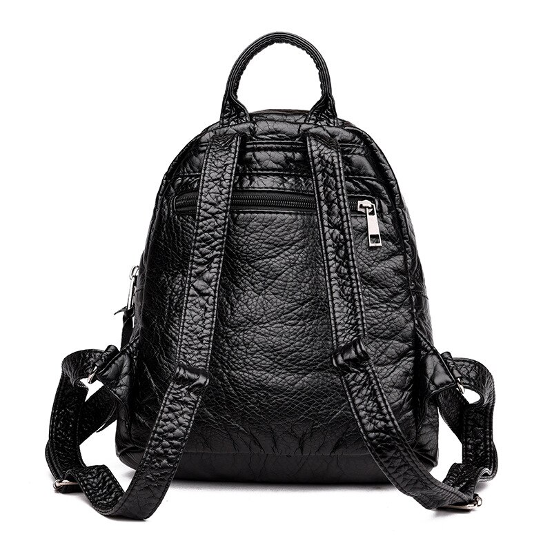 Mini Backpack Female soft PU Leather Backpacks For Teenage Girls Shoulder Bags Black Mochila Feminina Daypack purse