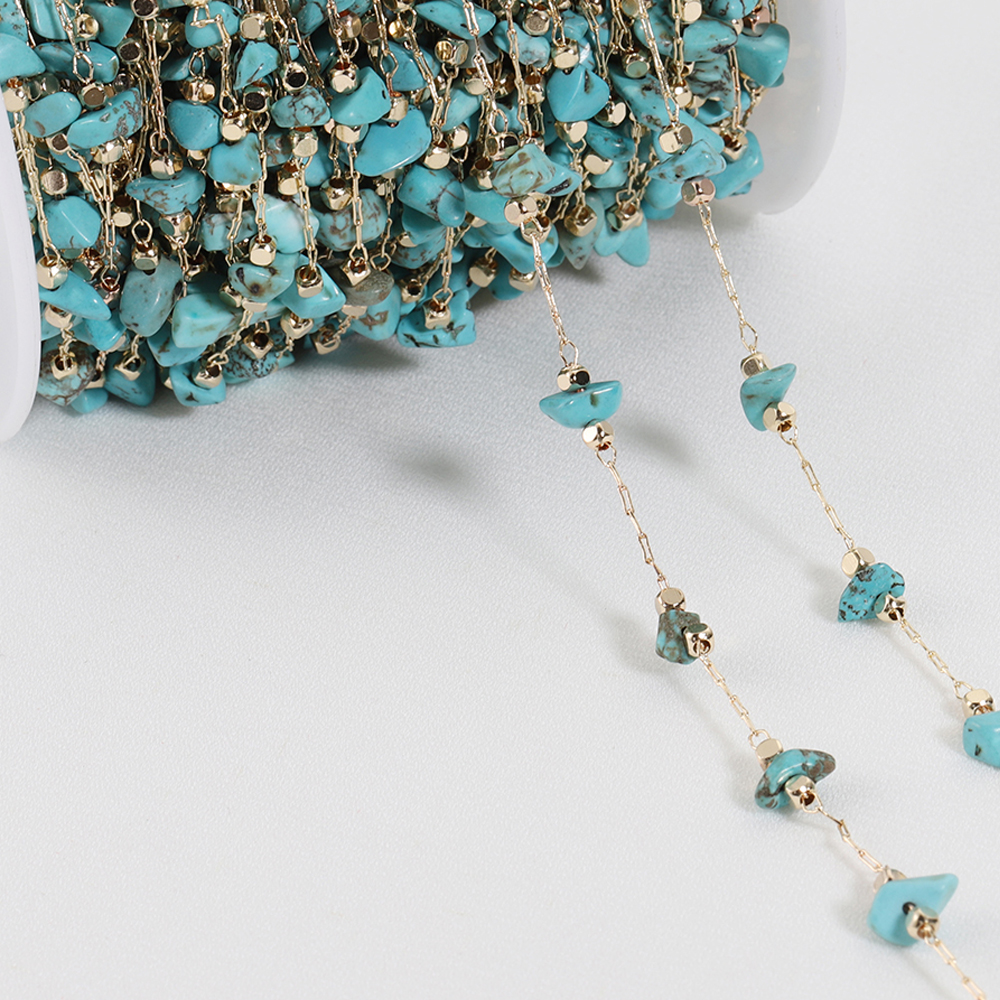 Chaîne de perles de pierre irrégulière en cristal bohème, 1 mètre, pour Bracelet fait à la main, collier, fabrication de bijoux, bricolage, décoration de rideau