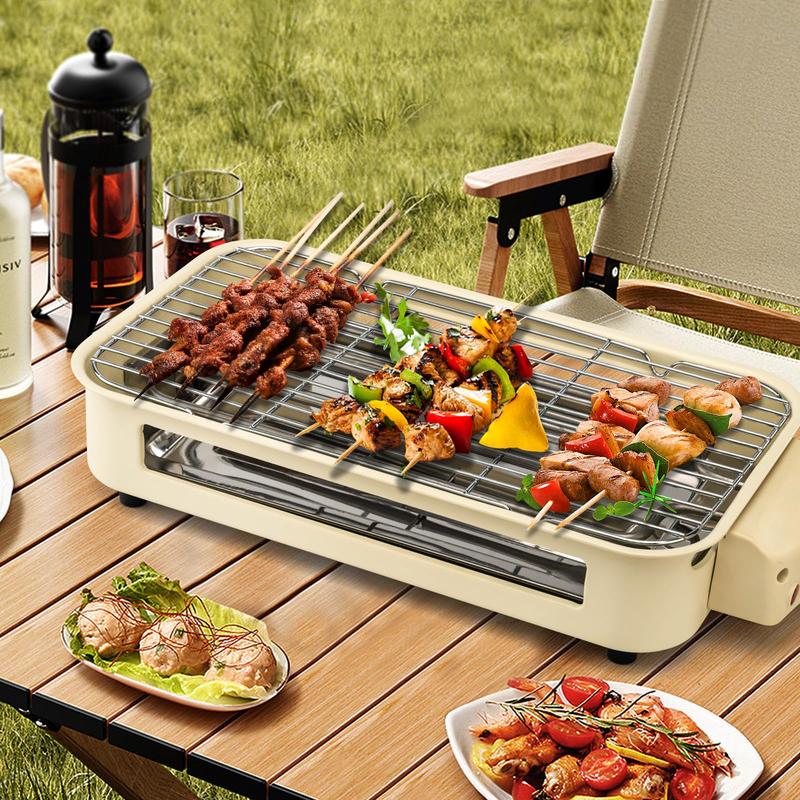 Pukomc elektrischer rauchfreier Innen grill, abnehmbare Antihaft-Koch platte, tragbarer koreanischer Grill mit abnehmbarer Temperatur