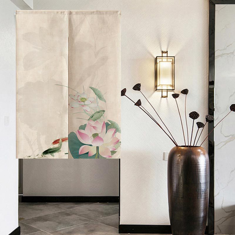 Rideau Feng Shui de porte en Lotus | rideau chinois de porte, salon Restaurant cuisine demi-rideau