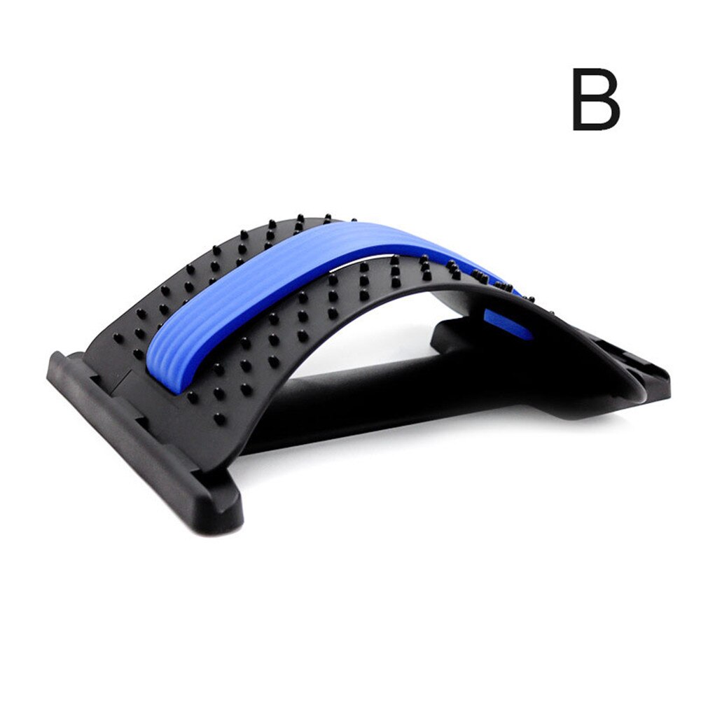 Back Stretch Equipment Massager Stretcher Fitness Lumbar Support Relaxation Spine Pain Relief B2Cshop: Chocolate