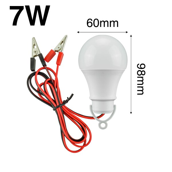 Lumière blanche d'urgence à basse tension, ampoule blanche LED lampe à LED ampoule LED d'urgence, pour l'inspection de Camping, éclairage d'extérieur, à basse tension, LED DC12V, 7W, 9W, 12W, 15W: 7W White