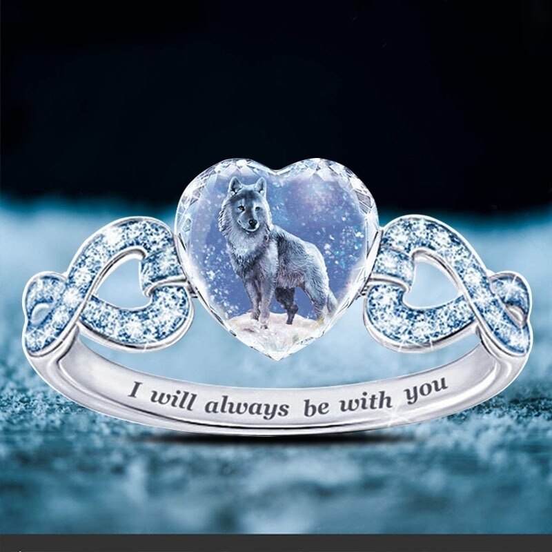 Æstetiske trendy krystal smykker ringe til teen piger smykker til kvinder vintage krystal ringe isulv hjerteformet krystal ring: 8