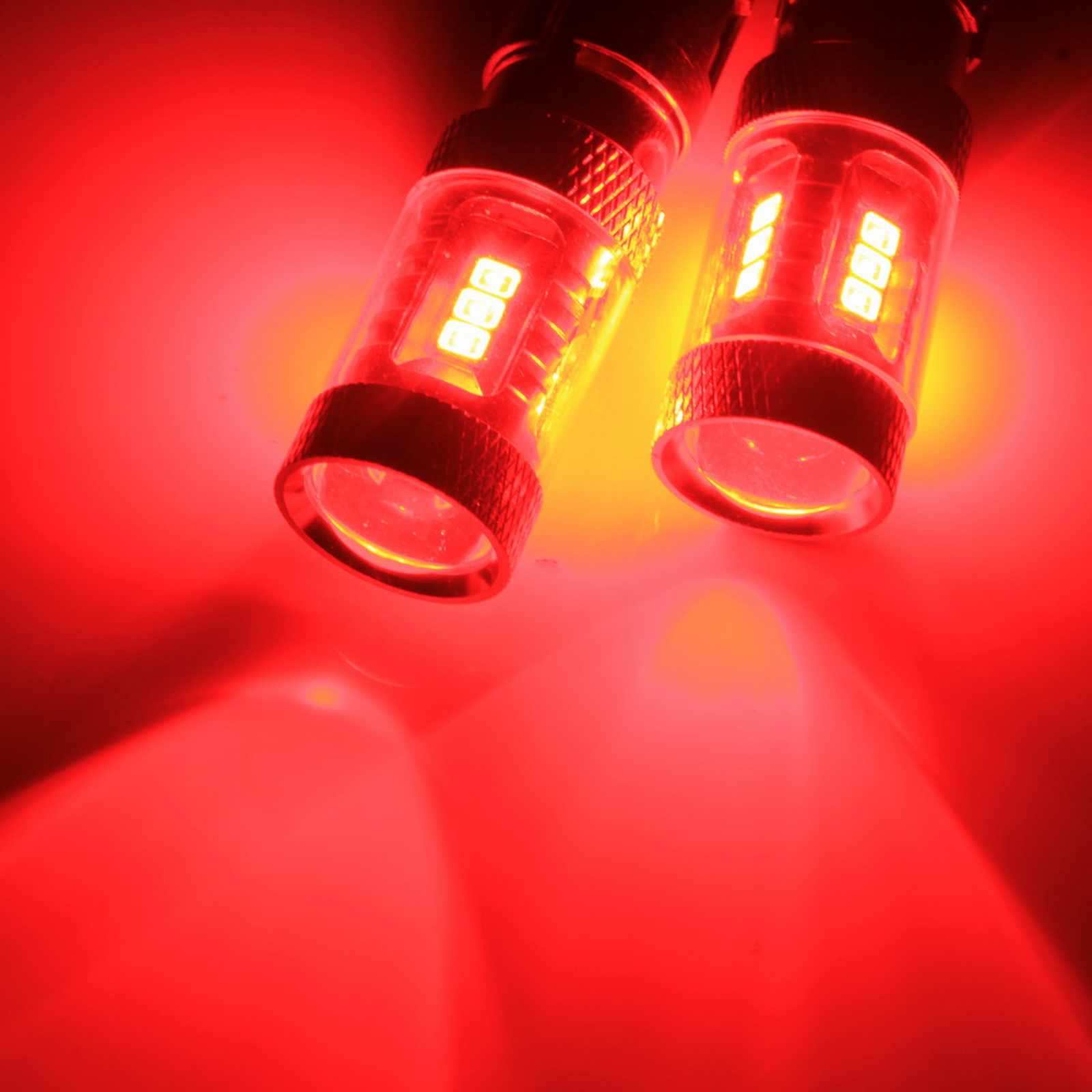 ANGRONG 2x 566 P21/4W 1122 BAZ15d 15W LED ampoules de feu stop arrière d'arrêt latéral rouge