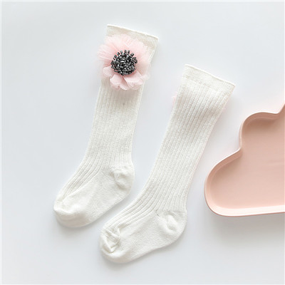 Baby Meisjes Lange Sok Peuter Knie Hoge Sokken Voor Meisje Candy Kleur Been Warmer Katoen Warm Boot Sok Mode Prinses jurk Sokken: White / 24M