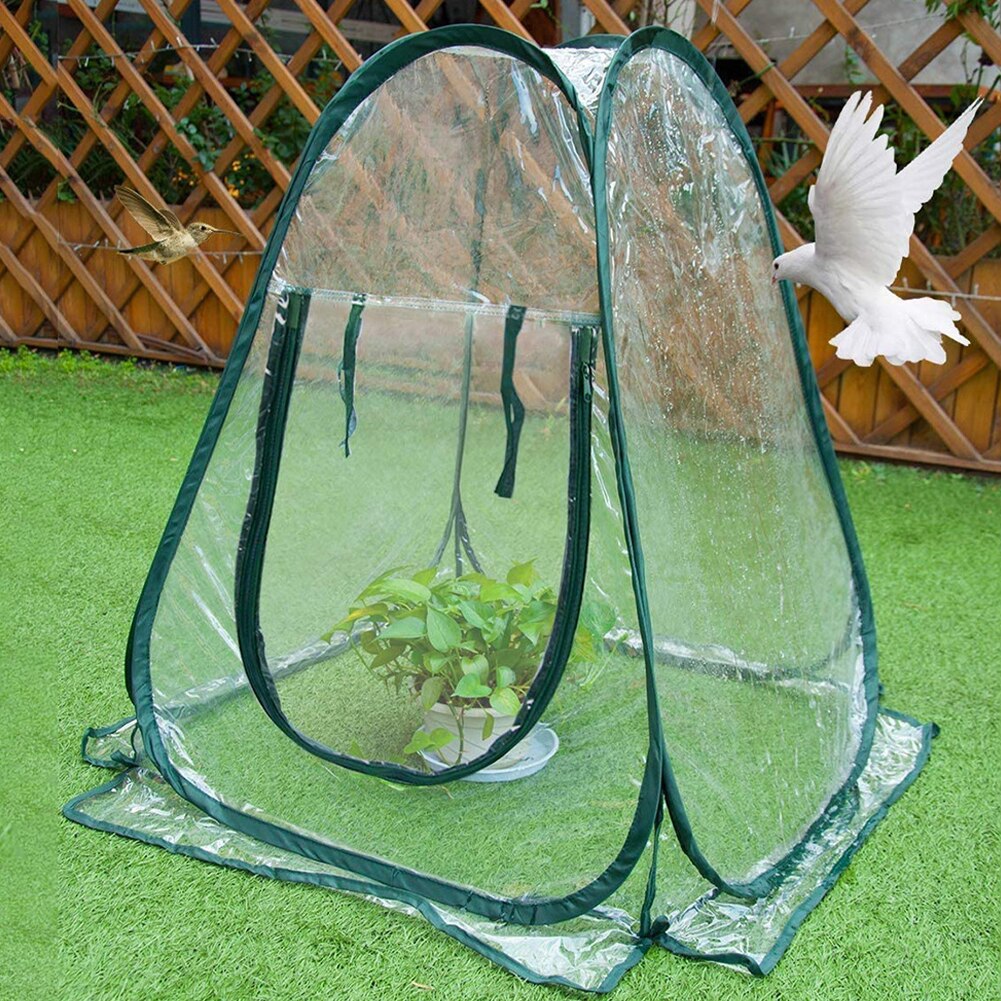 Opvouwbare Mini Plant Kas Plant Huis Freeze Bescherming Bloem Onderdak Kas Geventileerde Plant Isolatie Cover