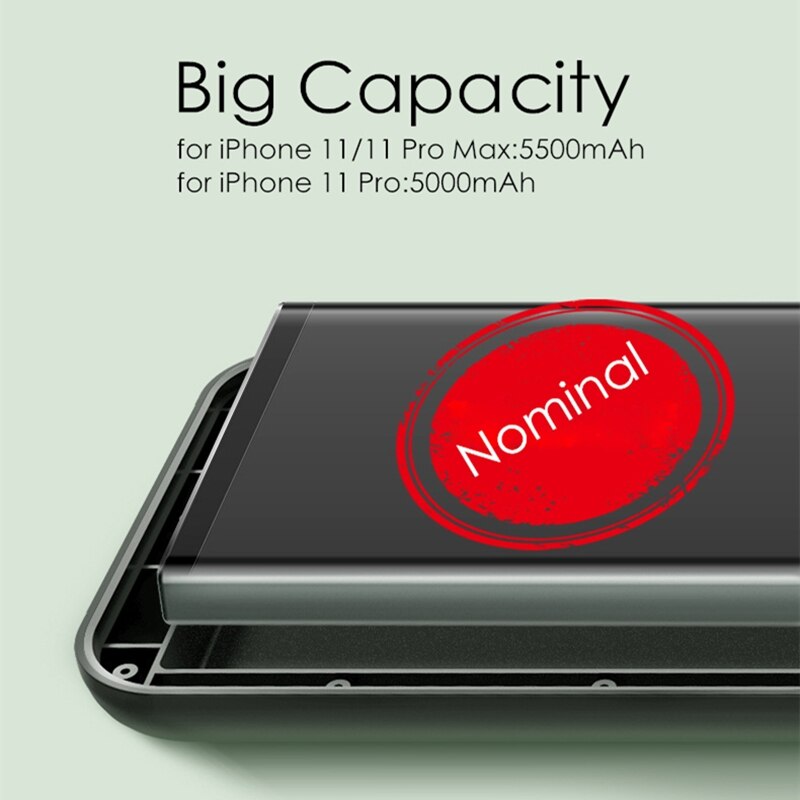 for iPhone 11 11 Pro Battery Charger Case 2 in 1 LED Display Thin Magnetic Wireless Powerbank for iPhone 11 Pro Max Battery Case