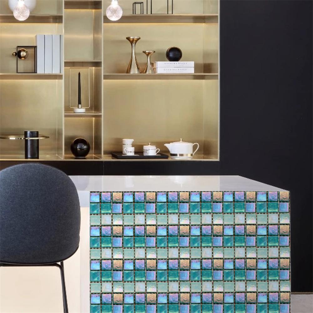 20pc Wall 3D Tile Sticker Mosaic Self Adhesive Tile Backsplash Wall Sticker Vinyl Bathroom Kitchen Home Decor Self-adhesive 32