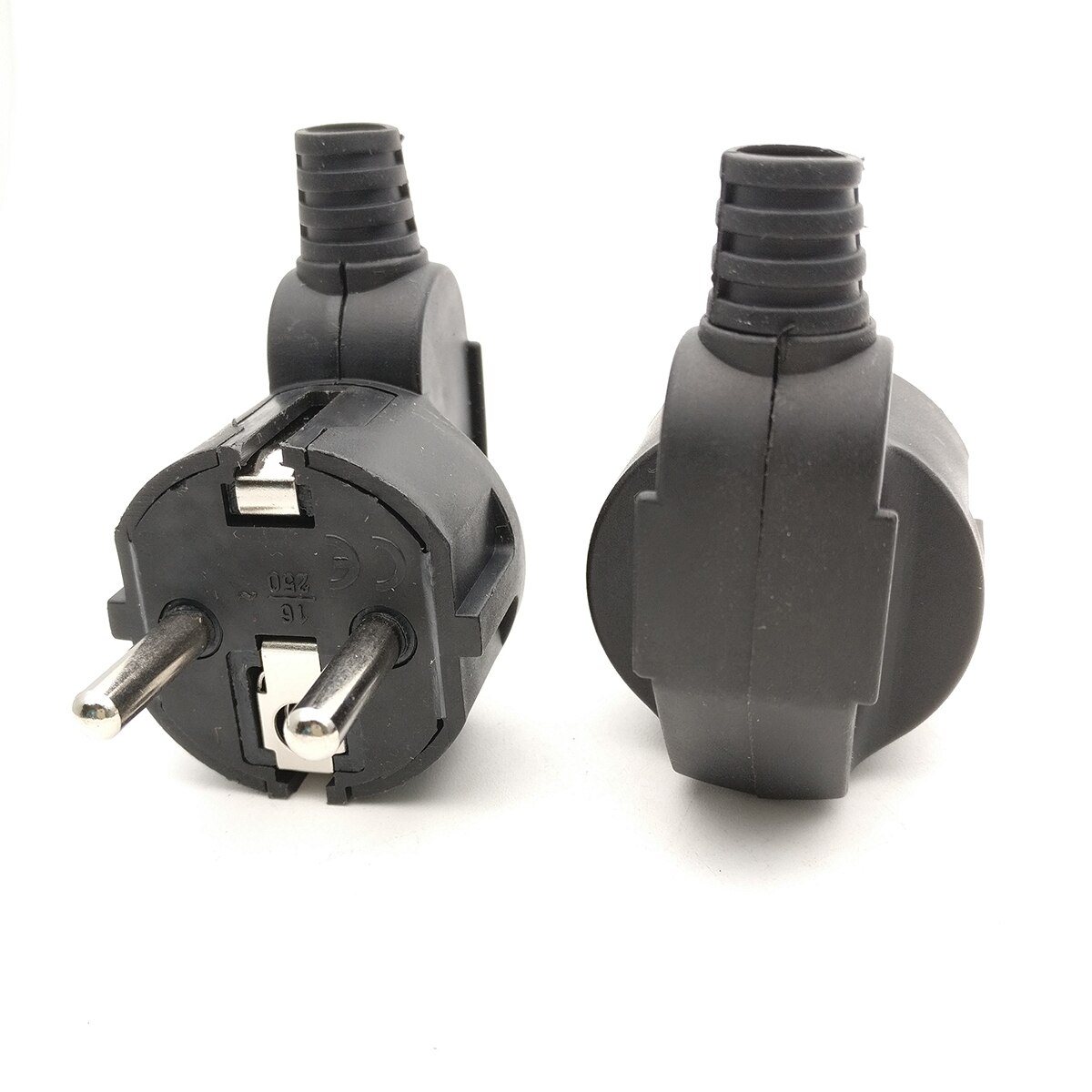 Black/White PVC shell wiring assembly Inlet European German standard rewireable power Plug detachable plug 16A 250V