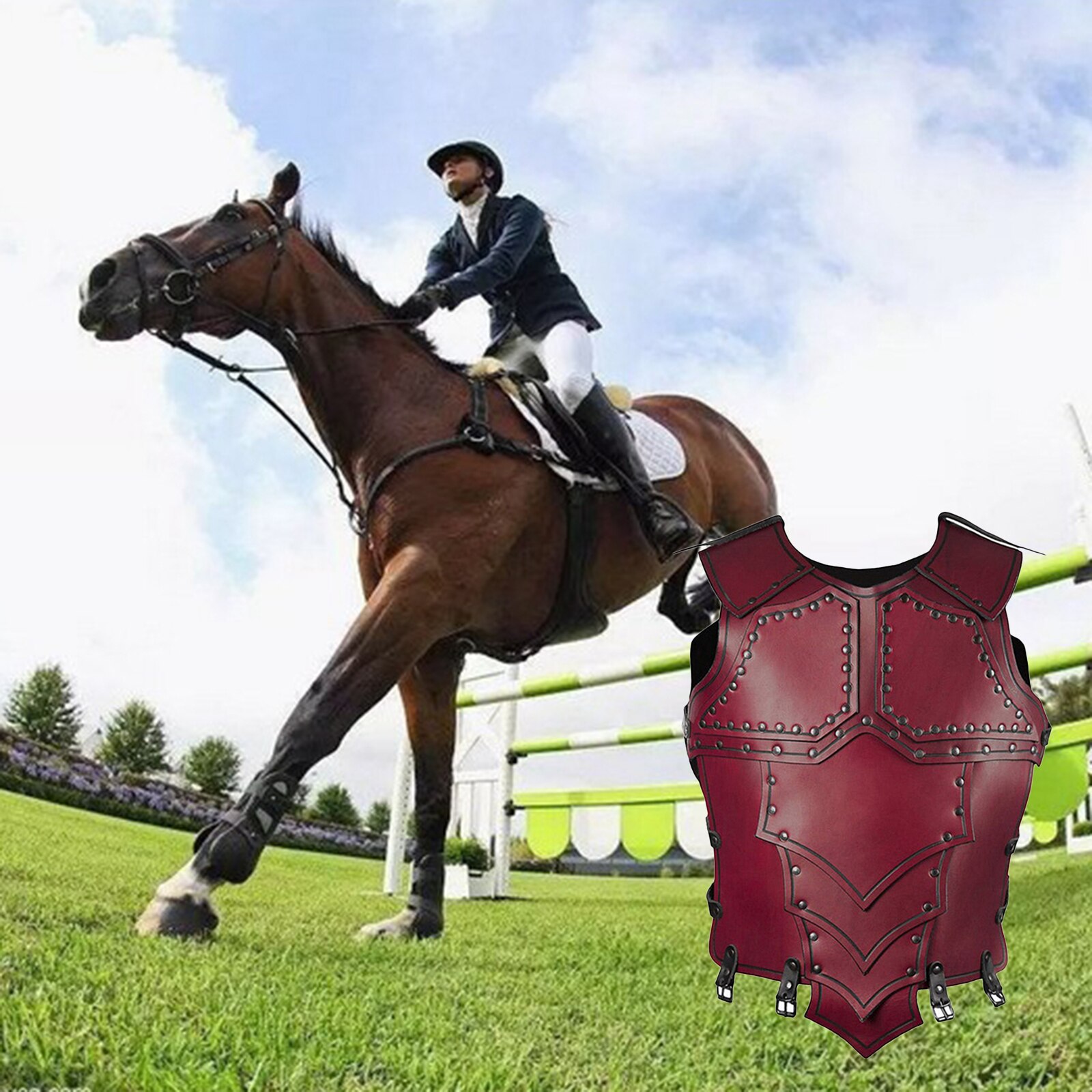 Ridevest, beskyttervest til ridning | ridetræning vest for kropssikkerhedsvest til unisex voksne, m: Rød