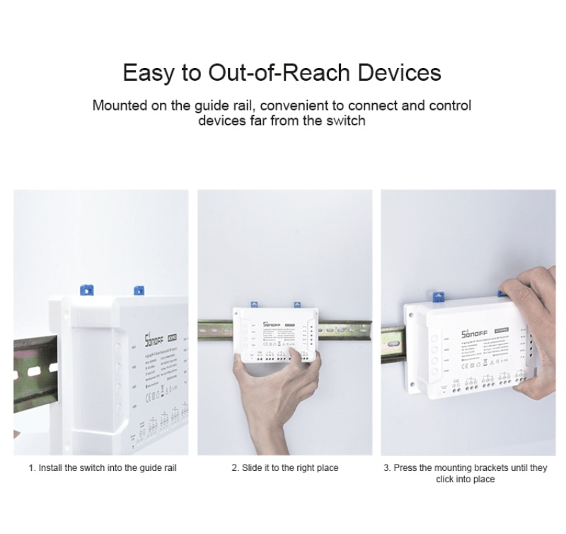 Sonoff 4CH R3/PRO R3 4 voies montage WiFI sans fil commutateur intelligent 433MHZ relais d'interrupteur à distance fonctionne avec Alexa Google Home