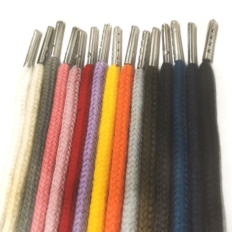 1pcs Sweatpants Drawstring Strap Metal Head Sports Pants Cotton Rope Belt Hoodies Accessories DIY Sewing Band Supplies TJ7625