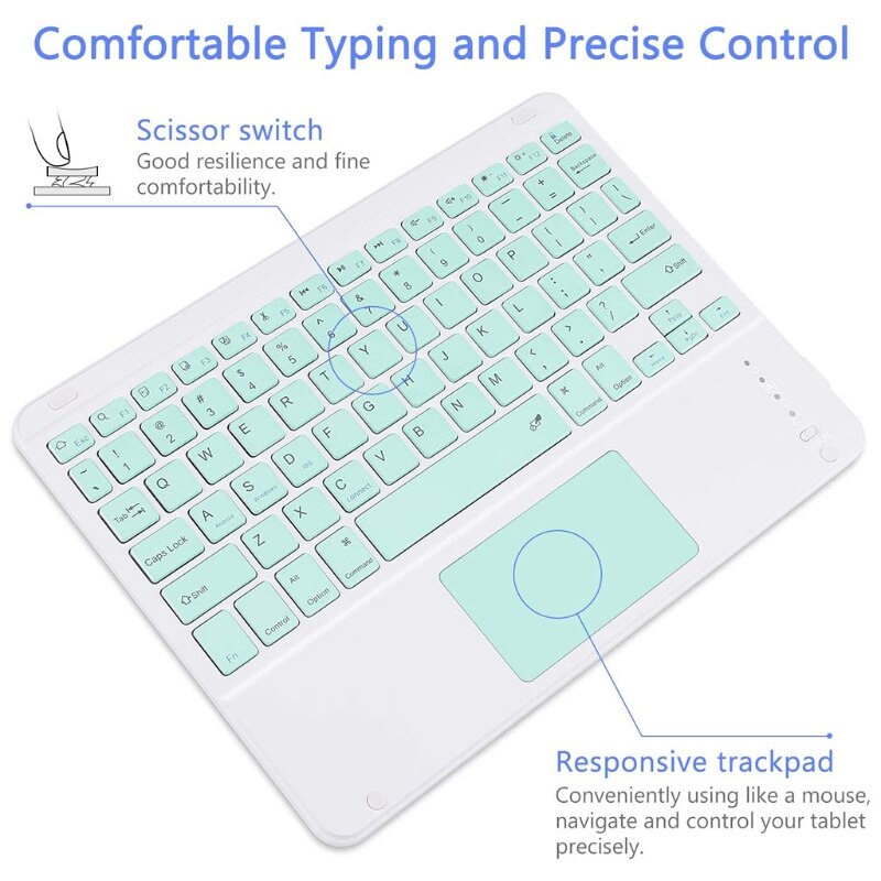 Wireless Bluetooth Keyboard with Touchpad USB Rechargeable Built-in Multi-Touch for PC Laptop Mobile Phone
