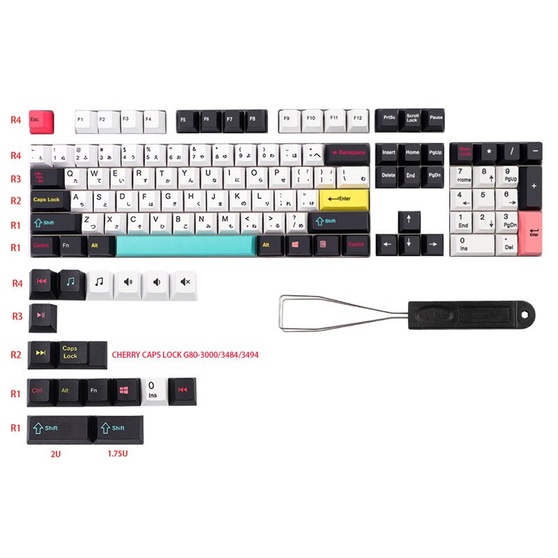 GMK Future Funk Keycaps Dye Subbed Cherry Profile US/Korean/Japanese 1.75U 2U Shift For GK61 64 84 87 98 104 MX Switches Keycap: JP- 121 Keys