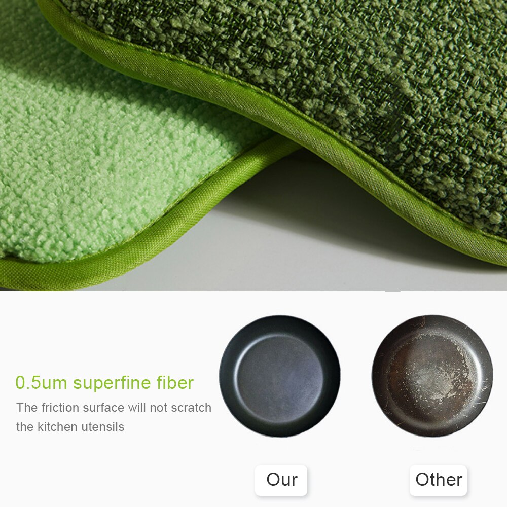 10/20Pcs Double Sided Scouring Pad Reusable Cleaning Magic Sponges Cloth Kitchen Cleaning Wipers Decontamination Dish Towels