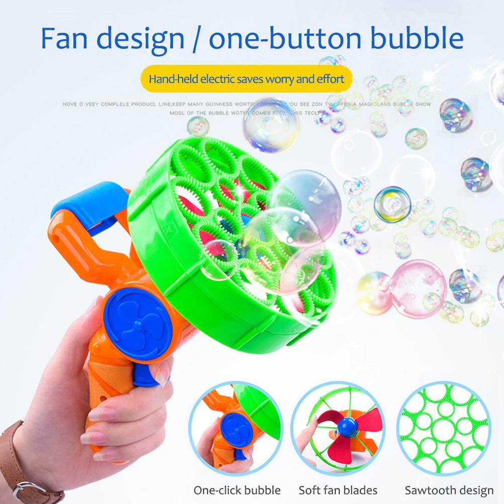 Máquina Eléctrica de burbujas para niños, soplador automático para exteriores, juguetes para niños, pompón de burbujas de jabón, 1 Juego