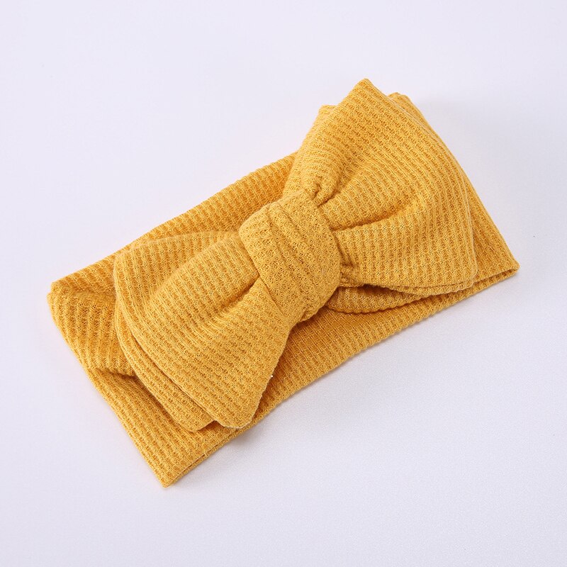 Ins Baby Hoofdband Big Bows Tulband Meisje Hoofdbanden Winter Haaraccessoires Kids Wafel Haarband Peuter Headwraps Dubbele Laag: 15