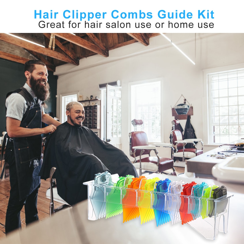 10PCS Hair Clipper Combs Guide Kit Multi-color Magnetic Plastic Hair Trimmer Guards Attachments Hair Salon Tool