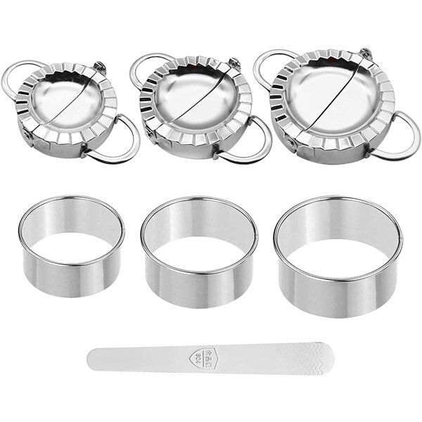 Máquina para hacer empanadillas, 3 uds molde para Dumplings y 3 uds cortador de prensado para piel de Ravioli de masa, 1 Uds cuchara para rellenar Empanadas prensa: Default Title