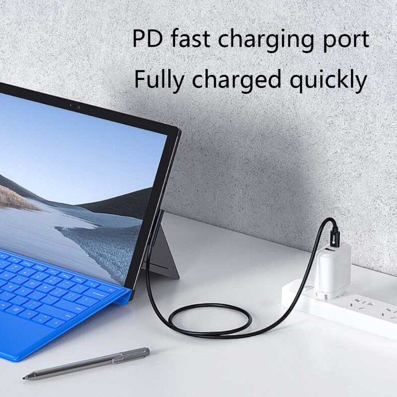 Usb-c-netzteil/ladeadapter/pd-schnellladekabel für surface pro 7/6/54/3 book/book 2