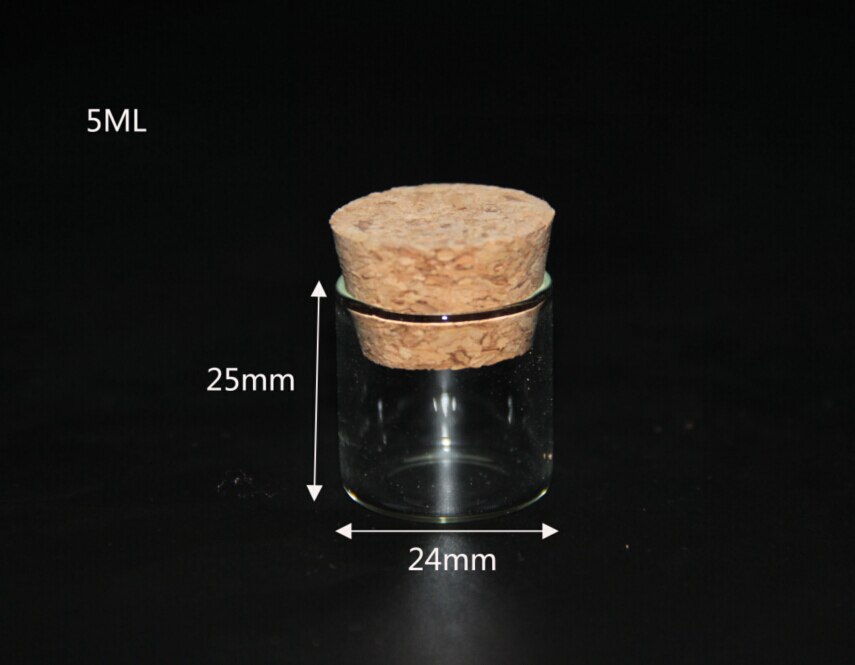 3Stck 5/8/10/12/14ml glas reagenzglas klar Mini glas flasche mit kork Kleine transparent wünschen Dekorative glas: 24x25mm eben Mund