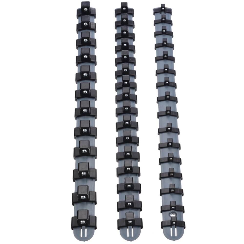 3Pcs Socket Organizer Tray 340 Mm Socket Houder 1/4 "3/8" 1/2 "Dopsleutel Organizer Plastic Socket houder Rack Opslag Verdelen