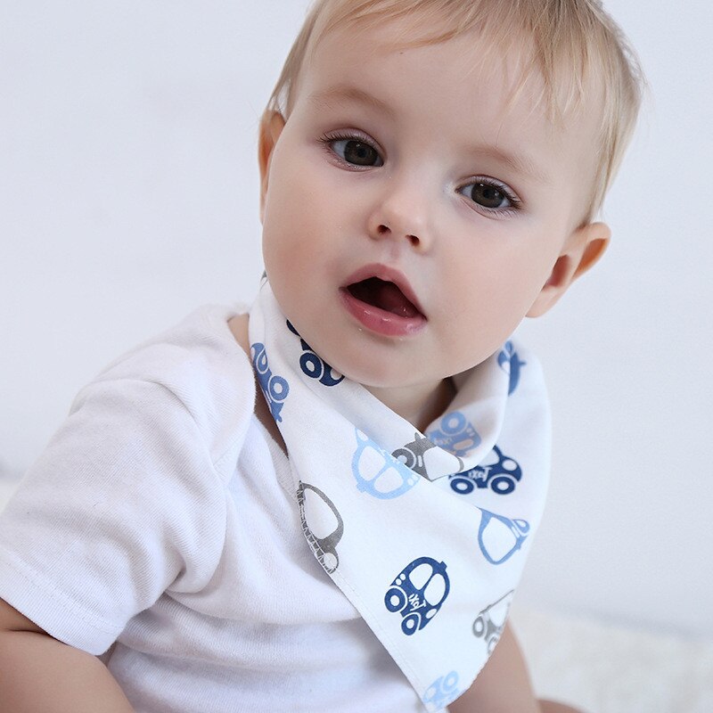 3Pcs Slabbers Driehoek Dubbele Lagen Katoen Baberos Stripfiguur Animal Print Baby Bandana Slabbetjes Dribble Slabbetjes