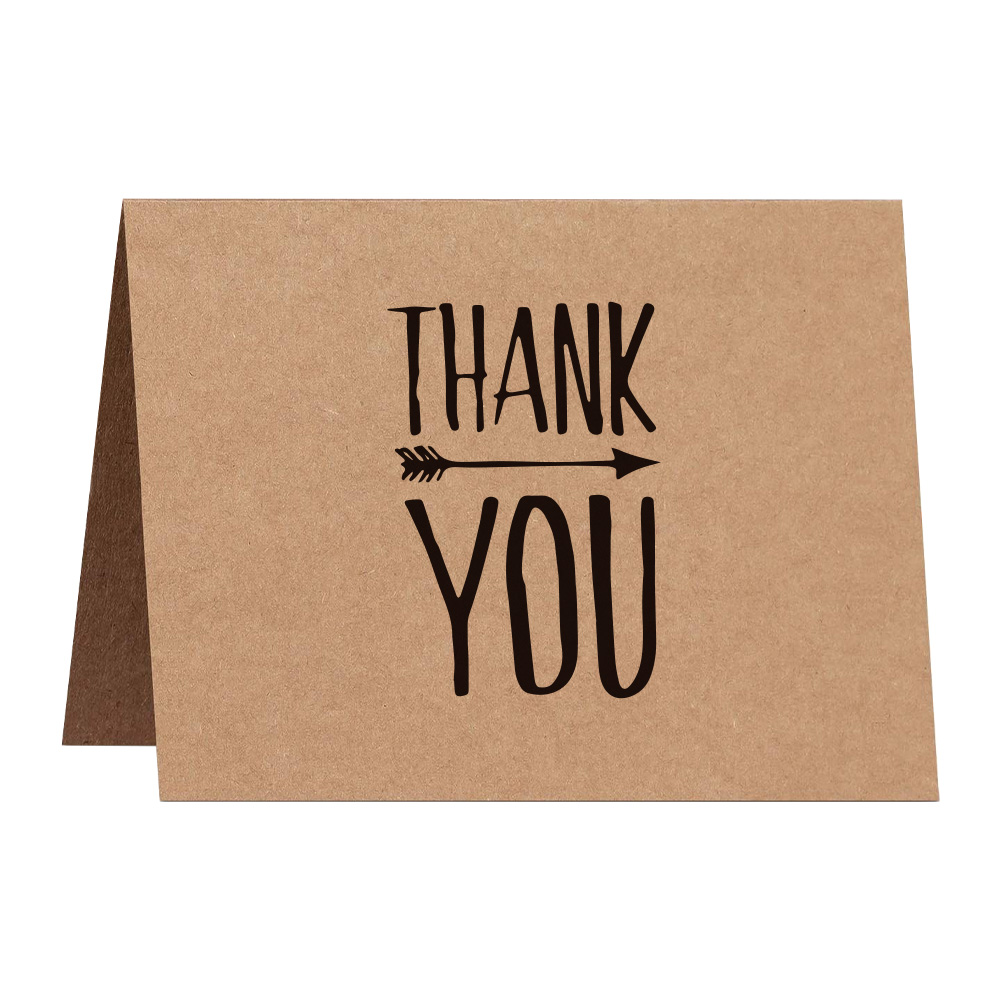 10Pcs Kraft Paper Thank You Card Large 4x6'' Business Note Cards Perfect For Graduation Baby Shower Wedding Greeting Cards: A5