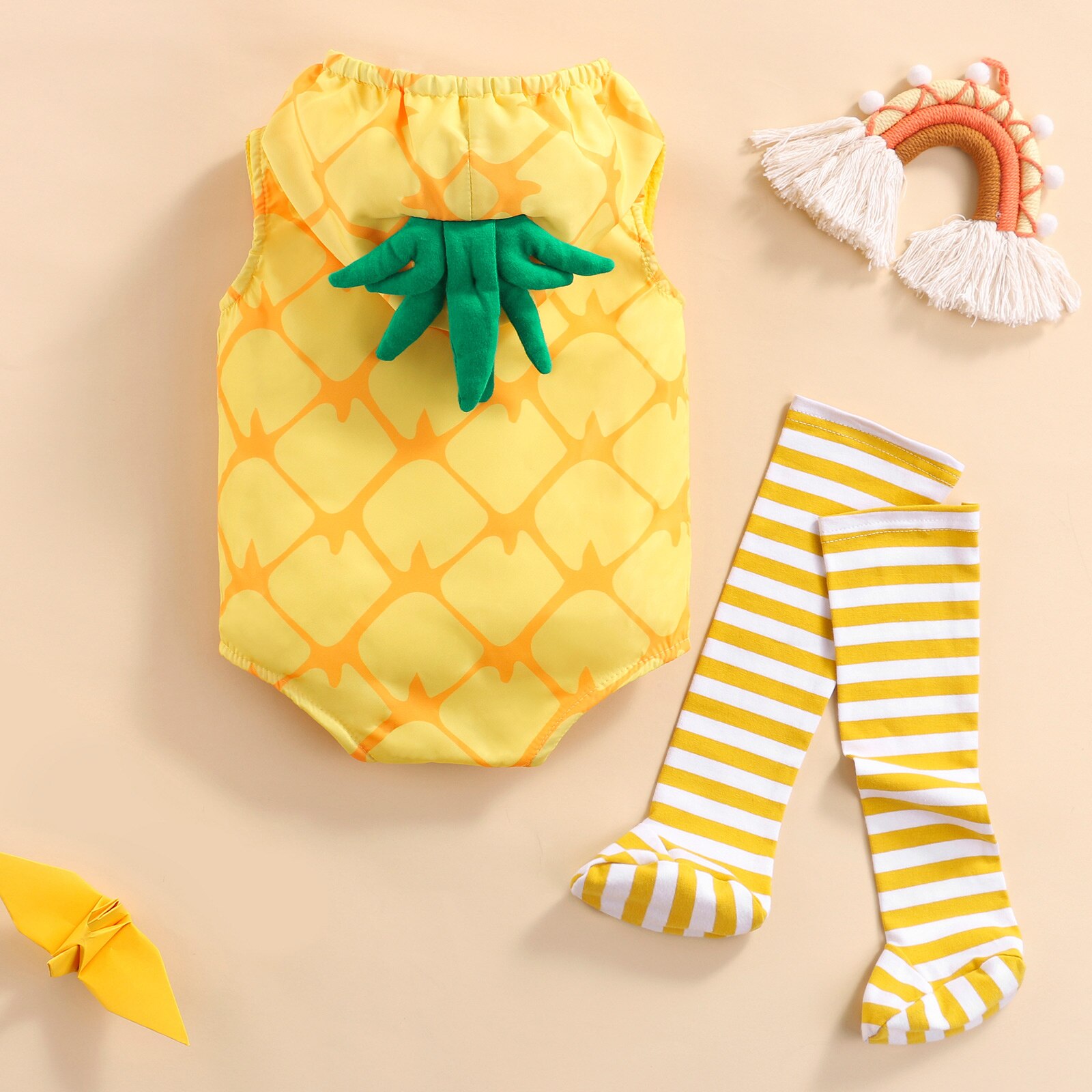 Ma &amp; Baby-Mono de piña para bebés de 0 a 24 meses, ropa de de cumpleaños con calentadores de piernas, disfraz de bebé